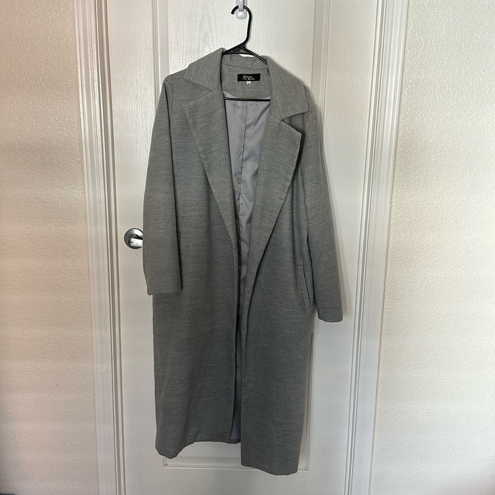 Lined Grey Peacoat Size L
